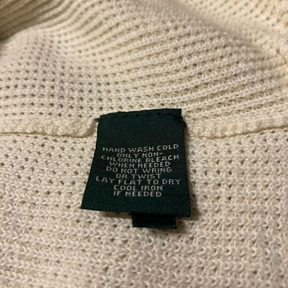 LRL Lauren Jeans Co Ralph Lauren Cream Waffle Sweater Size S - Picture 6 of 7